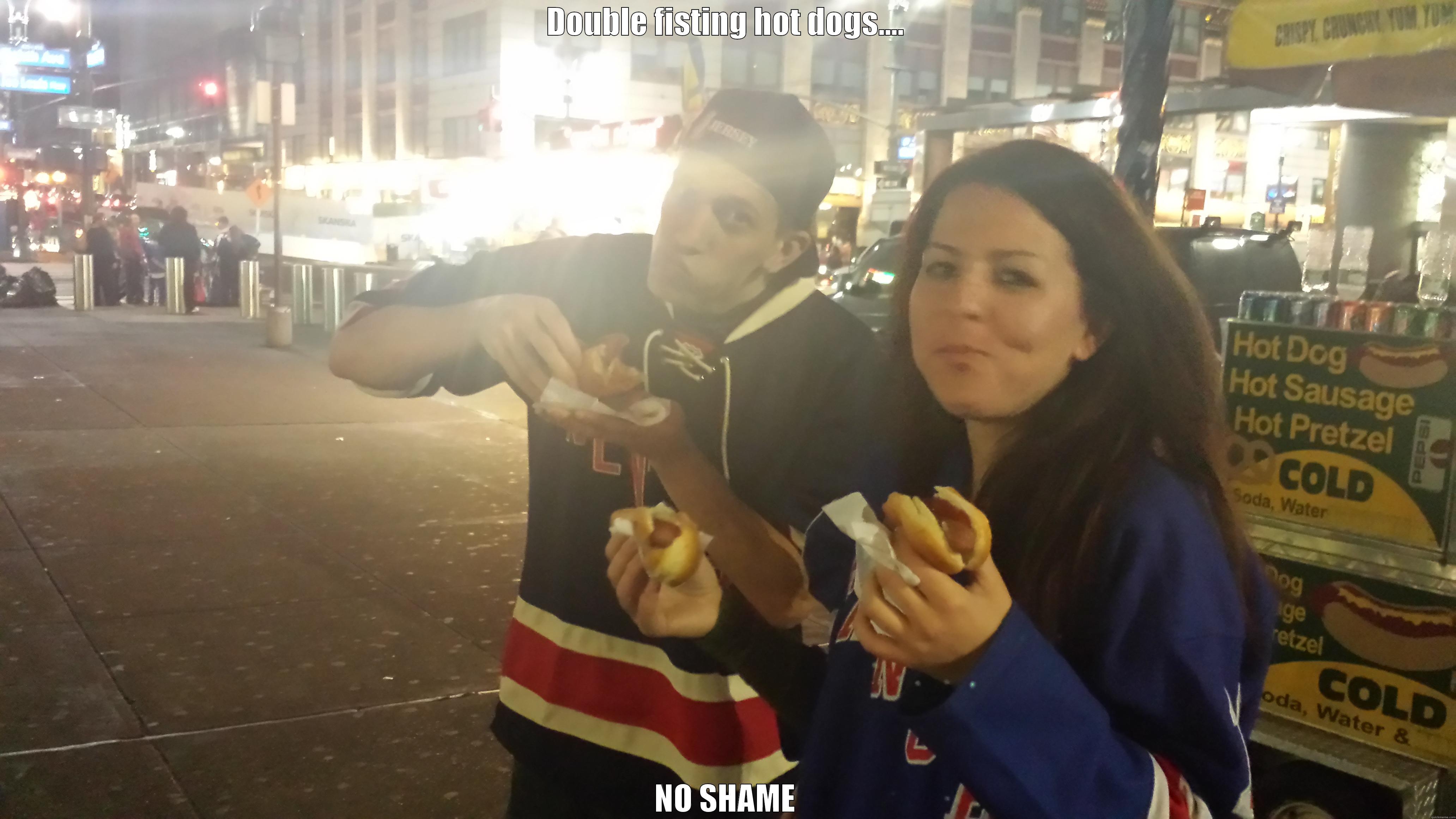 double fisting - DOUBLE FISTING HOT DOGS.... NO SHAME Misc