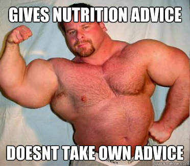 GIVES NUTRITION ADVICE DOESNT TAKE OWN ADVICE  Out of Shape In Shape Guy