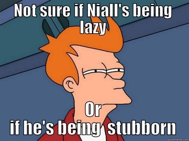 NOT SURE IF NIALL'S BEING LAZY OR IF HE'S BEING  STUBBORN Futurama Fry