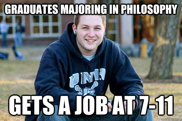Graduates majoring in Philosophy Gets a job at 7-11  Successful College Senior