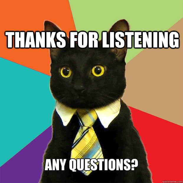 Thanks for Listening Any Questions? - Thanks for Listening Any Questions?  Business Cat