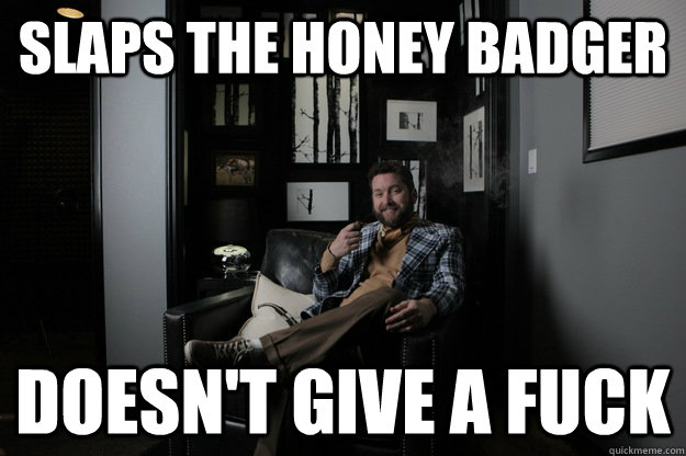 slaps the honey badger Doesn't give a fuck - slaps the honey badger Doesn't give a fuck  benevolent bro burnie