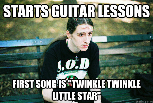 starts guitar lessons first song is 