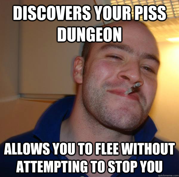 discovers your piss dungeon allows you to flee without attempting to stop you - discovers your piss dungeon allows you to flee without attempting to stop you  Misc