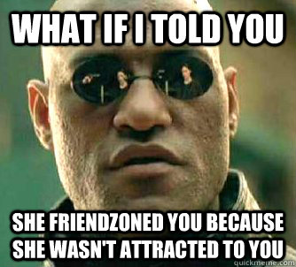 What if I told you She friendzoned you because she wasn't attracted to you  What if I told you