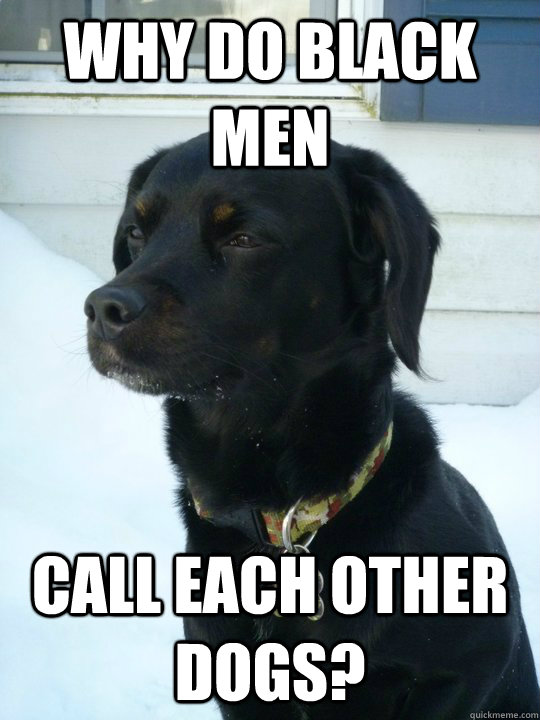 Why do black men  call each other dogs?  Philosophical Puppy