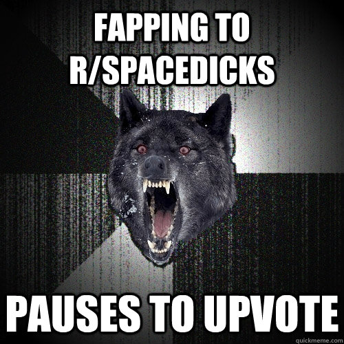 Fapping to r/spacedicks Pauses to upvote  Insanity Wolf