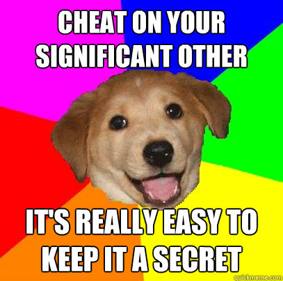 Cheat on your Significant other It's really easy to keep it a secret  Advice Dog