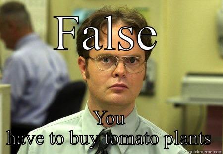 Wrong again! - FALSE YOU HAVE TO BUY TOMATO PLANTS Dwight
