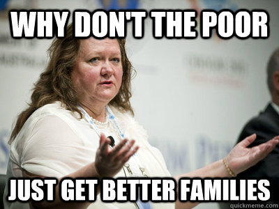 Why don't the poor just get better families   Befuddled Billionaire