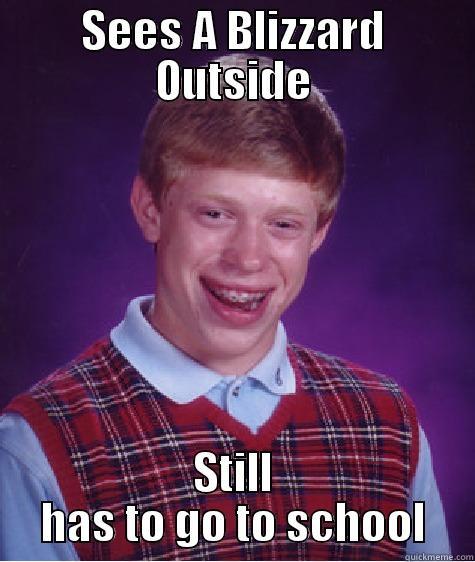 SEES A BLIZZARD OUTSIDE STILL HAS TO GO TO SCHOOL Bad Luck Brian