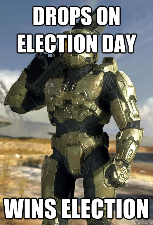 Drops on election day Wins election - Drops on election day Wins election  spartan prez
