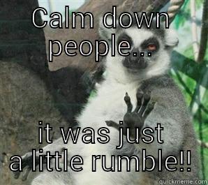 CALM DOWN PEOPLE... IT WAS JUST A LITTLE RUMBLE!! Misc