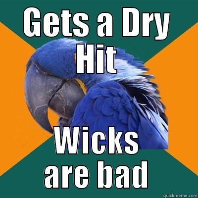 GETS A DRY HIT WICKS ARE BAD Paranoid Parrot