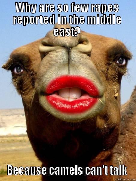 WHY ARE SO FEW RAPES REPORTED IN THE MIDDLE EAST? BECAUSE CAMELS CAN'T TALK Misc