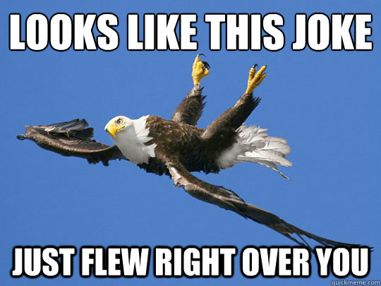 Looks like this joke Just flew right over you  Flying Eagle