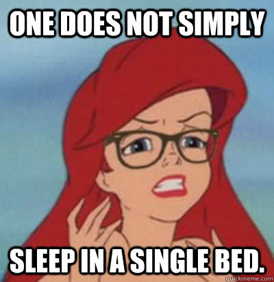 ONE DOES NOT SIMPLY SLEEP IN A SINGLE BED.  Hipster Ariel