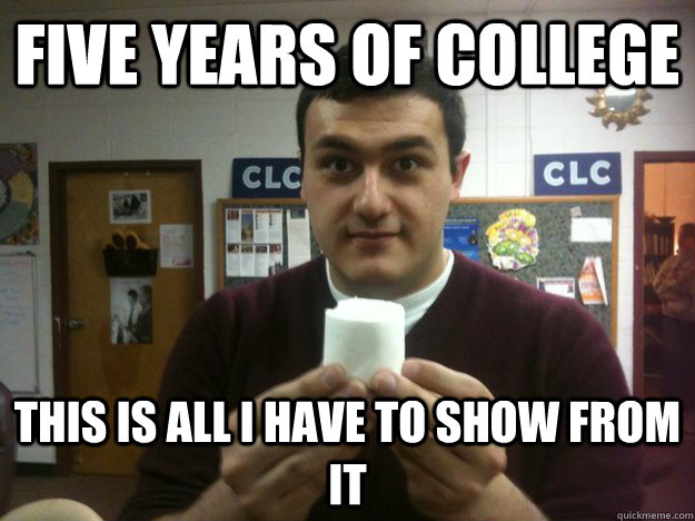 Five Years of College This is ALL I have to show from it  Jesus