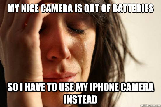 My nice camera is out of batteries so i have to use my iphone camera instead  First World Problems