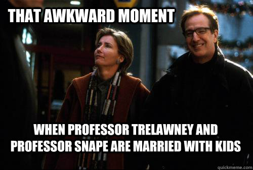That awkward moment When professor trelawney and professor snape are married with kids - That awkward moment When professor trelawney and professor snape are married with kids  Harry Potter Awkward Moments