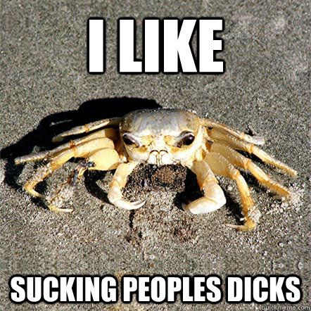 I like sucking peoples dicks - I like sucking peoples dicks  Confession Crab