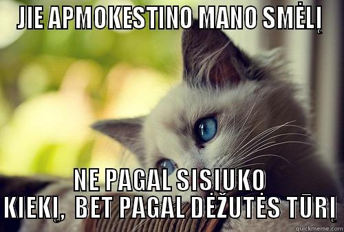JIE APMOKESTINO MANO SMĖLĮ NE PAGAL SISIUKO KIEKĮ,  BET PAGAL DĖŽUTĖS TŪRĮ First World Problems Cat