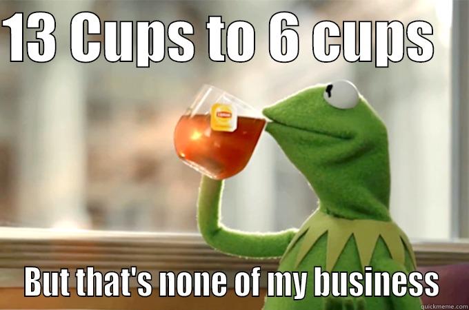 13 CUPS TO 6 CUPS    BUT THAT'S NONE OF MY BUSINESS Misc