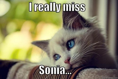 Sad Cat -                I REALLY MISS                                     SONIA...                       First World Problems Cat