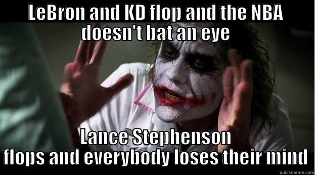 LEBRON AND KD FLOP AND THE NBA DOESN'T BAT AN EYE LANCE STEPHENSON FLOPS AND EVERYBODY LOSES THEIR MIND Joker Mind Loss