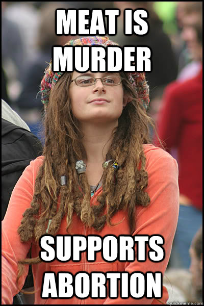 Meat is murder Supports Abortion - Meat is murder Supports Abortion  College Liberal