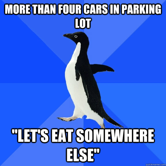 More than four cars in Parking Lot 