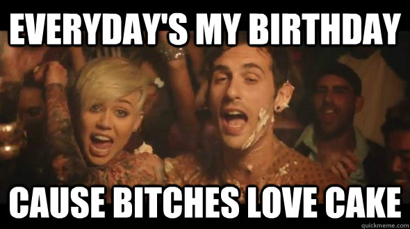 Everyday's my birthday cause bitches love cake - Everyday's my birthday cause bitches love cake  borgore