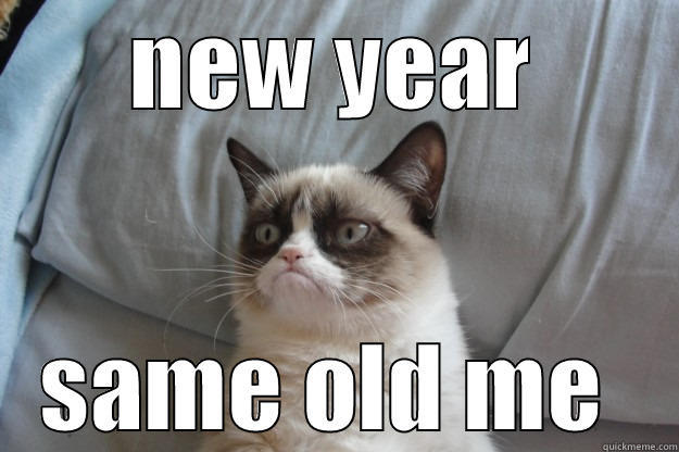 new year..same me - NEW YEAR SAME OLD ME  Grumpy Cat