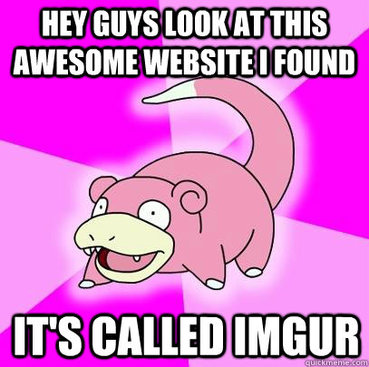 Hey guys look at this awesome website I found It's called IMGUR  Slowpoke