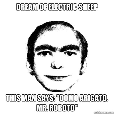 dream of electric sheep this man says: 