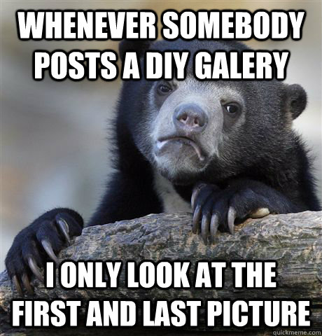 Whenever somebody posts a DIY galery I only look at the first and last picture  Confession Bear