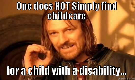 ONE DOES NOT SIMPLY FIND CHILDCARE FOR A CHILD WITH A DISABILITY... Boromir