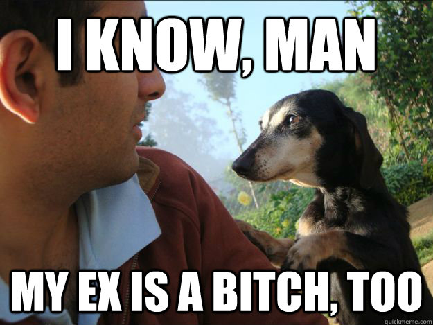 I KNOW, man My ex is a bitch, too - I KNOW, man My ex is a bitch, too  Consoling Canine