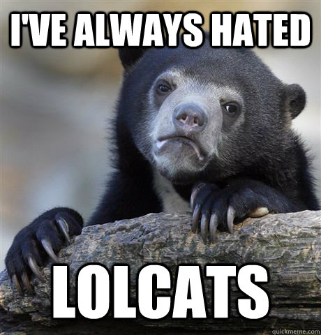 I've always hated lolcats  Confession Bear