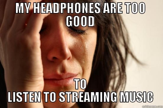 MY HEADPHONES ARE TOO GOOD TO LISTEN TO STREAMING MUSIC First World Problems