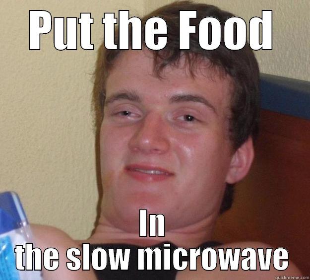 PUT THE FOOD IN THE SLOW MICROWAVE 10 Guy