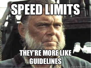 Speed Limits They're more like guidelines  