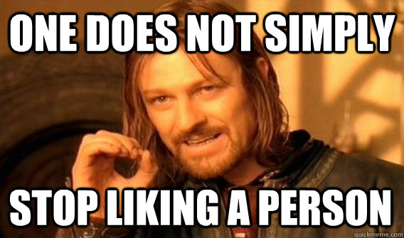 ONE DOES NOT SIMPLY STOP LIKING A PERSON  One Does Not Simply