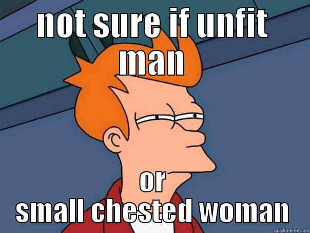 NOT SURE IF UNFIT MAN OR SMALL CHESTED WOMAN Futurama Fry
