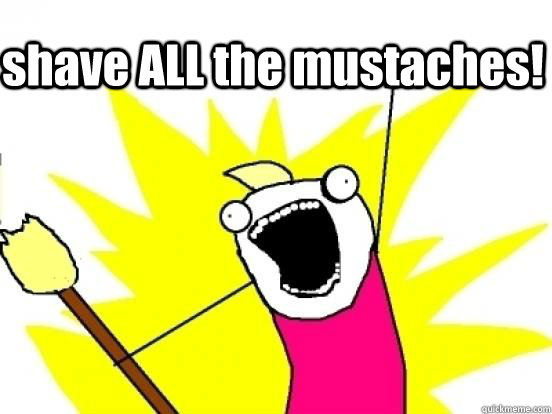 shave ALL the mustaches!   X All The Things