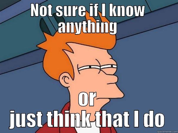NOT SURE IF I KNOW ANYTHING OR JUST THINK THAT I DO Futurama Fry