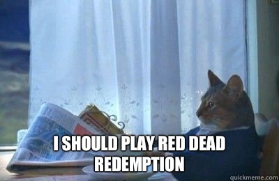 I should play Red Dead Redemption  I should buy a bike