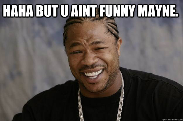 HAHA but u aint funny mayne.   Xzibit meme