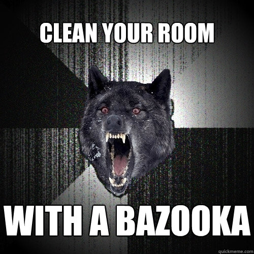 Clean your room WITH A BAZOOKA  Insanity Wolf
