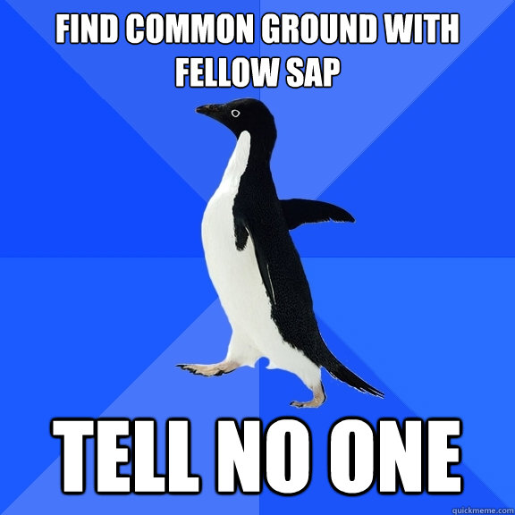 Find common ground with fellow SAP Tell no one  Socially Awkward Penguin